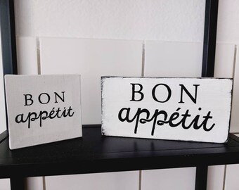 Bon Appetit wooden sign in American country house handle, farmhouse stem wooden sign, farmhouse style, KITCHEN wooden sign, kitchen decoration