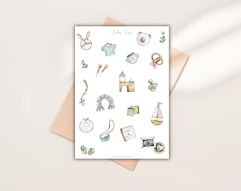 Baby stickers for scrapbooks, pregnancy stickers, toy stickers, baby album stickers, scrapbook stickers, sticker sheets