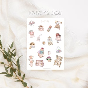 Tea Party Sticker Set, Schicke Stickers, Aufkleber Journal Sticker, Klassische Sticker,Bullet Journal Sticker,Gemütliche Stimmung,Klassisch