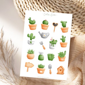 Cactus Lover Stickers, Blumen Stickers, Gnomes Stickers, Fotoalbum, zum Planen & Dekorieren, Fotoalbum Stickers, Blumenstickers