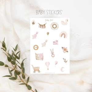 Boho Nursery Baby und Baby Girl Stickers Set, Planner Stickers, Boho Baby,Kind, Fotoalbum, zum Planen & Dekorieren,Bullet Journal,Babyshower