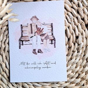 Liebevolle Postkarte zum Valentinstag für immer wir, Postkarte ,Grußkarte, Liebe, Valentinstag