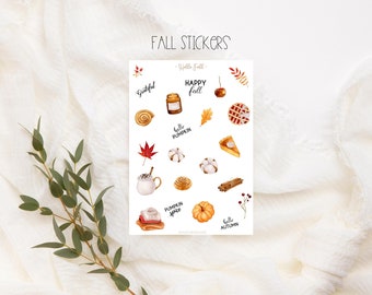 Hello Fall cute and cozy Stickers Set, Fall Clothes and Feelings Stickers, Herbsgefühl Stickers, Fotoalbum Planen Dekorieren, Bullet Journal