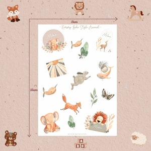 Niedliche Woodland Animals Stickers, Waldtiere Babyalbum Stickers, Boho Baby, Kind, Fotoalbum, zum Planen & Dekorieren,Tiere Sticker Set Bild 2