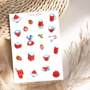 Adesivi da cucina estivi, adesivi da cucina, per la pianificazione, diario dei proiettili, adesivi per scrapbooking, adesivi per planner, adesivi decorativi