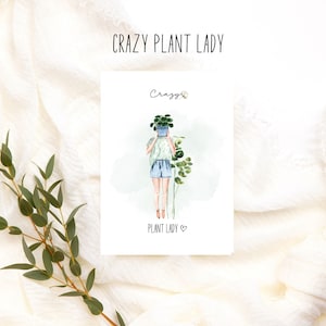 Crazy Plant Love, carte postale d'amour pour les amoureux des plantes