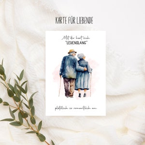Contigo, toda la vida de repente suena tan romántico Loving Valentine's Day Postcard Forever Us, Tarjeta de felicitación, Amor, Día de San Valentín