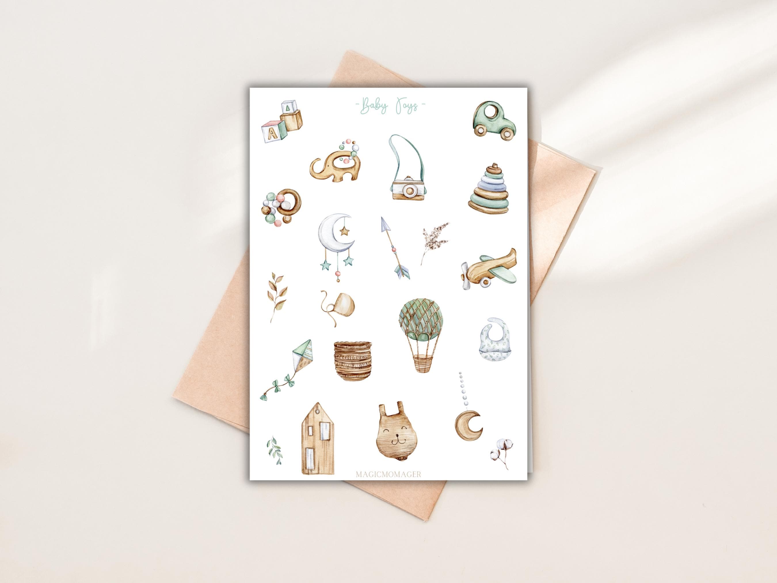 Kit De 4 Feuilles D'Autocollants Scrapbooking Bébé - Motifs Mignons Pour Album Photo, Carte & Déco