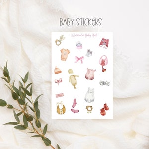 Autocollants aquarelle pour bébé fille, autocollants pour agenda, autocollants bohèmes pour bébé fille et jouets, enfant, planification et décoration d'album photo, baby shower