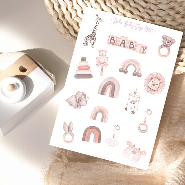 Boho Baby Toys Girl Stickers, Stickers bébé, Boho Baby, Child, Photo Album, for Planning Decorating, Babyshower Stickers, Baby Sticker Set