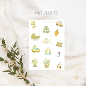 Ensemble d'autocollants pour vêtements de bébé, autocollants pour vêtements de bébé, autocollants de planificateur, bébé bohème, enfant, album photo, journal à puces, autocollants de baby shower