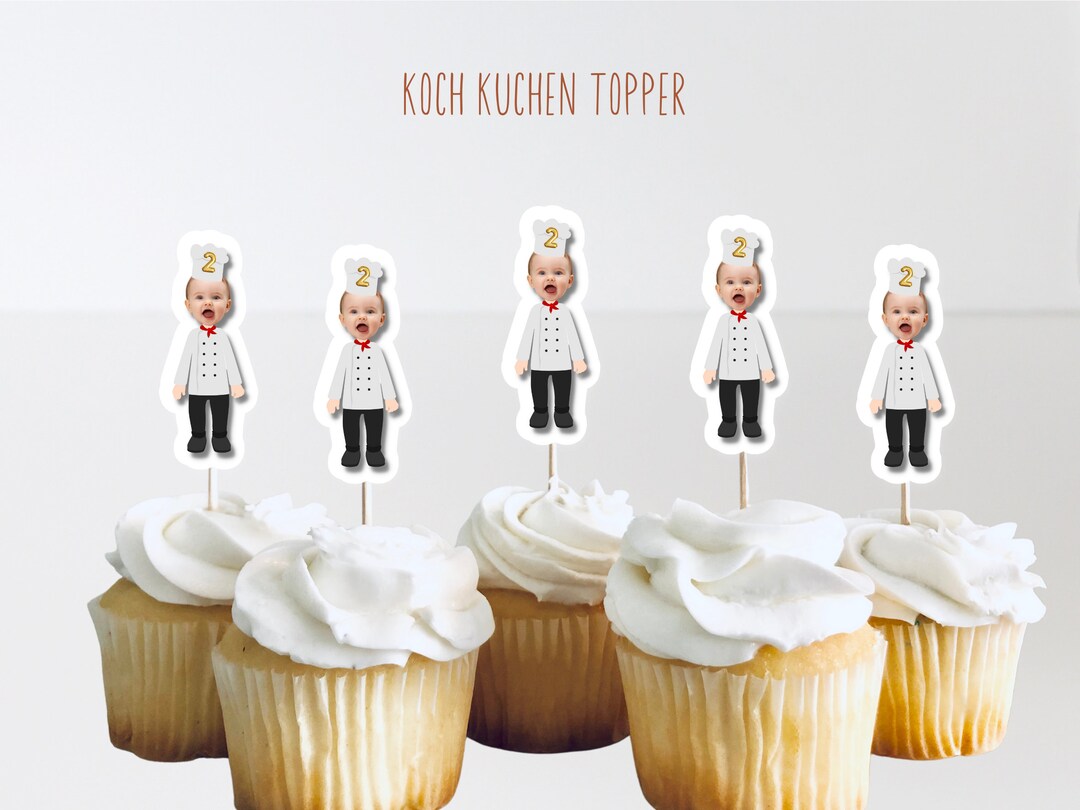 Personalized Chef Cupcake Toppers and Cake Toppers as Well as Confetti ...