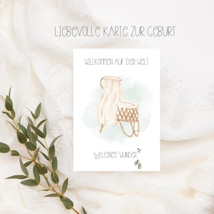 Tarjeta de amor para el nacimiento "Bienvenido al mundo" Bebé niña y Bebé niño, tarjeta de nacimiento, tarjeta de felicitación por el nacimiento, tarjeta para el nacimiento