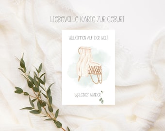 Loving birth card "Welcome to the world" Baby Girl and Baby Boy, birth card, congratulations card for birth, card for birth