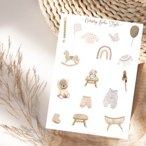 Nursery Boho Baby und Baby Girl Stickers Set, Planner Stickers, Boho Baby,Kind, Fotoalbum, zum Planen & Dekorieren,Bullet Journal,Babyshower