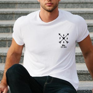 Personalisiertes Bügelbild „Papa und est. Jahr+ Name“ Perfektes Geschenk für frischgebackenen Papa, Geschenk zur  Geburt, Geschenk Vatertag