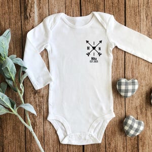 Parche termoadhesivo personalizado Mini/Baby est.Year + Name Dulce regalo para bebés y niños pequeños, regalo para baby shower, nacimiento y conjuntos a juego