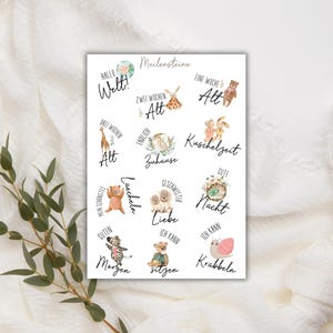 Adesivi per tappe fondamentali per l'album del bambino, adesivi di scena disegnati con cura per momenti speciali nel primo anno di vita, adesivi per bambini, tappe fondamentali