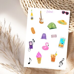 Pegatinas para planificador de festivales, pegatinas para amantes de los festivales, planificador de diario, planificación y decoración de álbumes de fotos, bullet journal
