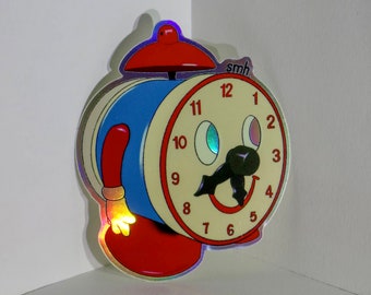 play time clock holo sticker