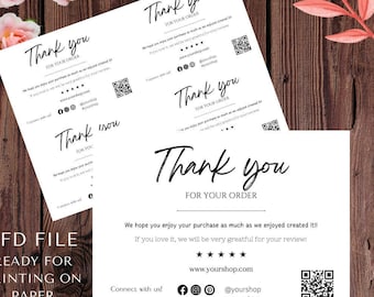 Business THANK YOU CARDS, thank you cards business printable pdf, thank you for your order card, customer cards, digital a4 thank you cards