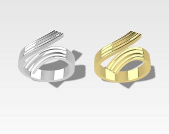 3D Jewelry Ring for print , ready CAD File for 3D Printing, Ring ByPass STL File Printable, 3D Jewelry File for download Design