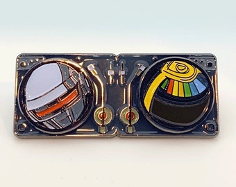daft punk homework bomber jacket Daft Punk Spinning Helmets - Enamel Pin