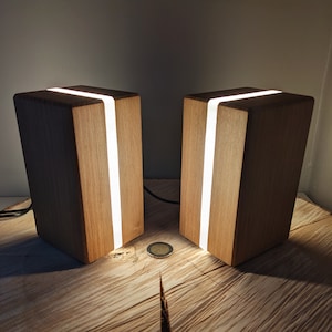 Beech wood lamp or night light