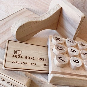 Grocery Pretend Scanner, Handmade Wooden Kids Toy! Childrens Play Cafe Or Grocery Store