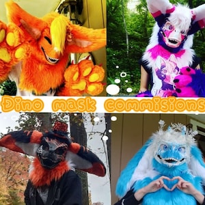 Dino mask commissions (DONT BUY.) | read description!(high quality) Message me for quote! (OPEN!!)