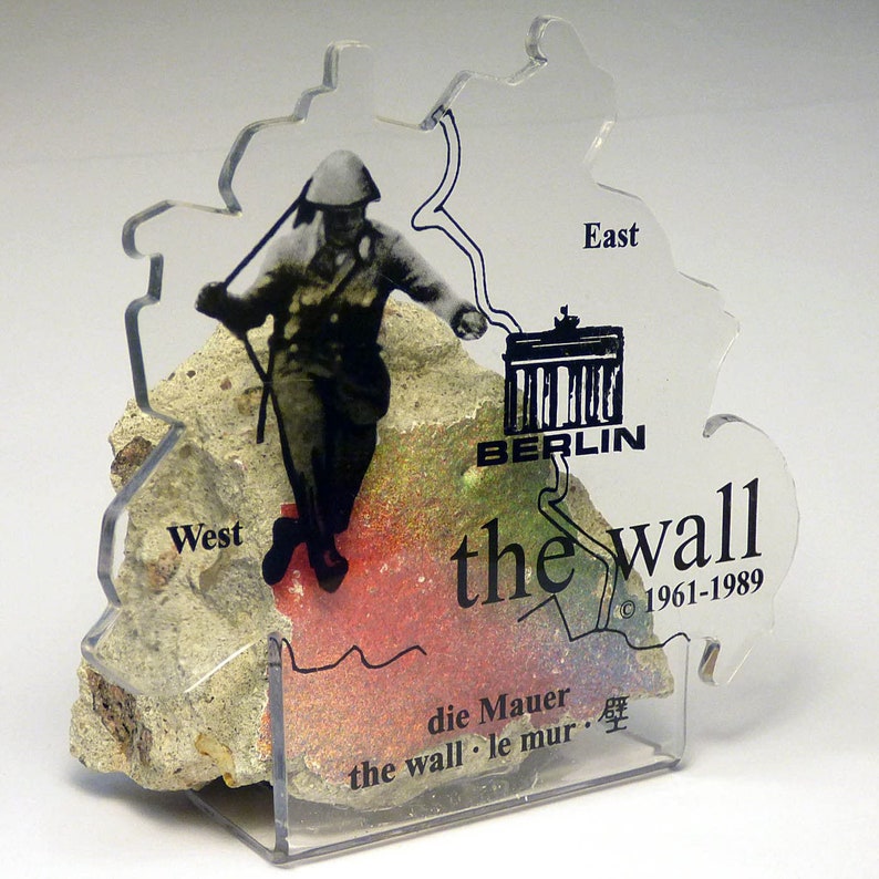 Authentic Piece of the Berlin Wall with CoA Conrad Schumann Jump To Freedom Design Historic German Artifact Souvenir from Europe image 3