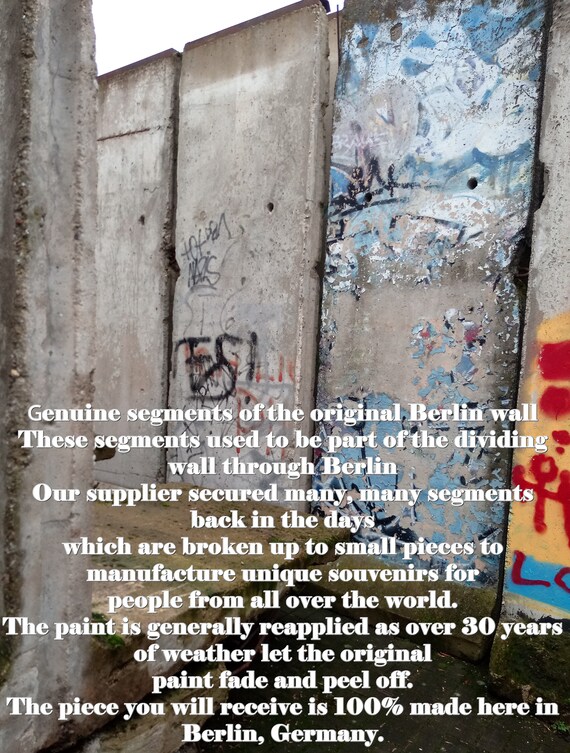 Original Piece Of The Berlin Wall Authentic Souvenir From Etsy