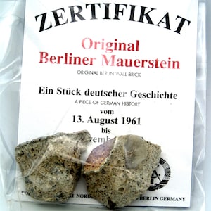 Real Piece of the BERLIN WALL with Certificate of Authenticity - Authentic Historic German Artifact Souvenir from Europe