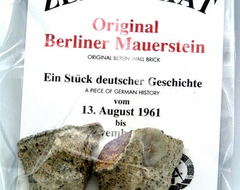 Real Piece of the BERLIN WALL with Certificate of Authenticity - Authentic Historic German Artifact Souvenir from Europe