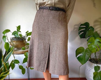 Vintage 100% Wool Skirt | Vintage Wool Pleated Midi Skirt | Pure Wool Skirt | Skirt With Inverted Pleats | High Waist A-line | Gift for Her