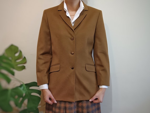 Blazer Tintoretto vintage Blazer de cachemira de lana Abrigo de invierno de otono vintage Abrigo de lana vintage Mezcla de cachemira de lana Blazer camel Etsy Mexico
