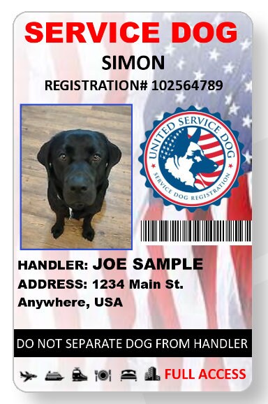 Service Dog Id Card Free