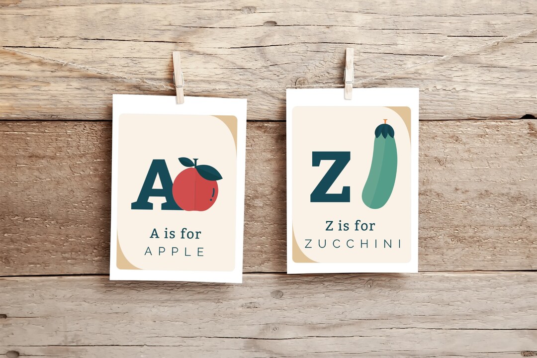 Vintage Alphabet Flash Cards: Montessori Nursery Decor (printable) - Etsy