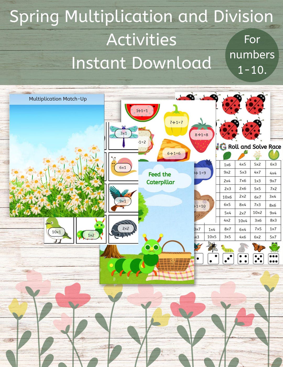 Spring Multiplication and Division Games: Math Learning Activities ...