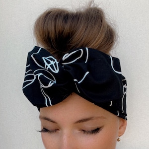 Black & White Faces Wide Wire Hair Wrap | Wire Headband | Wired Head Wrap | Wide Wired Headband | Handcrafted by La Belle Bunny