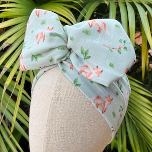 Light Green Fox Wired Headband | Soft and Cosy Wide Wire Head Wrap | Kids & Women&#39;s
