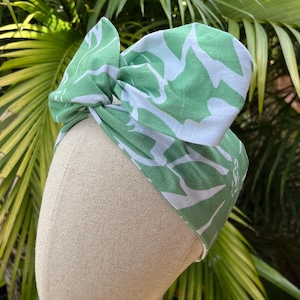 Green Floral Wide Wire Hair Wrap | Wire Headband | Wired Head Wrap | Wide Wired Headband | Twist Headband | Handcrafted by La Belle Bunny