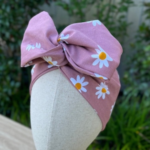 Purple Daisy Wide Wire Hair Wrap | Floral Wire Headband | Wired Head Wrap | Daisy Headband |  Handcrafted by La Belle Bunny
