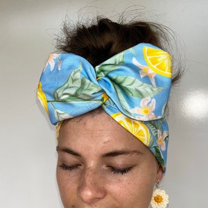 Blue Lemon Wide Wire Hair Wrap | Wire Headband | Wired Head Wrap | Wide Wired Headband | Wire Twist Headband | Handcrafted by La Belle Bunny
