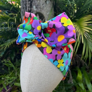 Retro Floral Wired Headband | Colourful Hippie Wired Head Wrap | Handcrafted by La Belle Bunny in Australia