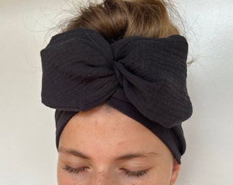 Raven Black Wired Headband | Wire Head Wrap | Headband | Wide Wire Hair Wrap | Wire Headscarf | Handcrafted by La Belle Bunny