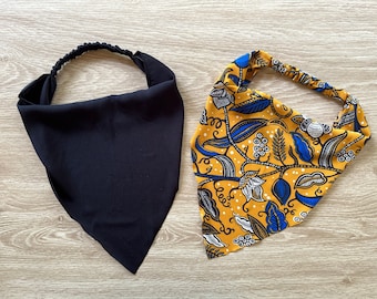 Triangle Bandana Hair Scarf Headbands in Black and Yellow