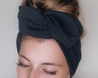 Wire Headband | AU | Cotton | Handmade | Raven Black