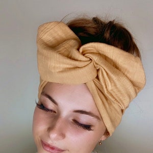 Mustard Wired Headband | Wire Headband | Wired Head Wrap | Yellow Headband | Wide Twist Headband | Handcrafted by La Belle Bunny