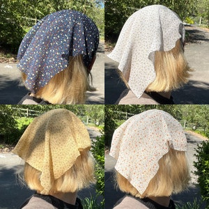 Floral Triangle Bandana Headscarfs with Elastic | Handmade in Australia